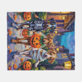 Couverture Polaire Silken Windhound Dogs in Halloween Costumes (Devant (Horizontal))