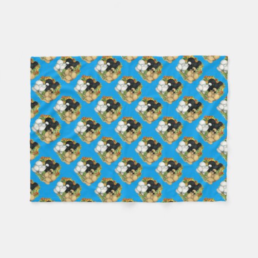 Couverture Polaire Silkies du jardin de fleurs (Devant (Horizontal))