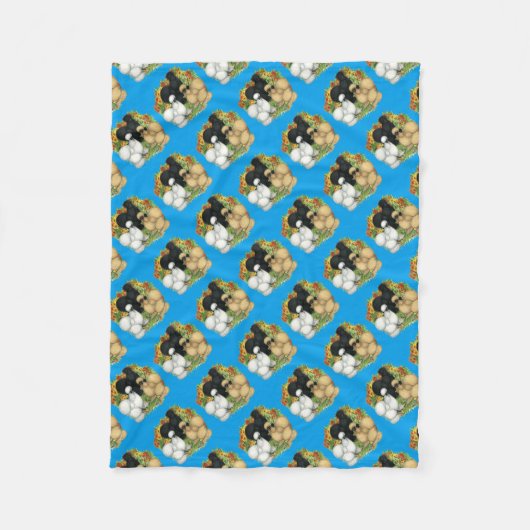 Couverture Polaire Silkies du jardin de fleurs (Devant)