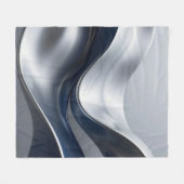Couverture Polaire Silver And Navy Fluid Waves Abstract Modern Design (Devant (Horizontal))