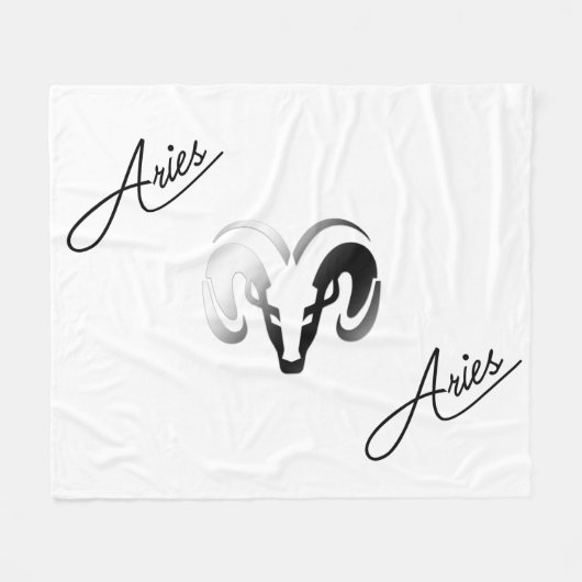 Couverture Polaire Silver Aries le bélier Zodiac (Devant (Horizontal))