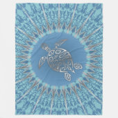 Couverture Polaire Silver Blue Sea Turtle And Mandala (Devant)