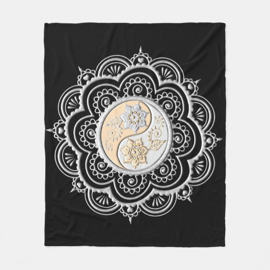 Couverture Polaire Silver & Gold Mandala (Devant)