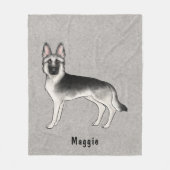 Couverture Polaire Silver Sable Chien Berger Allemand Avec Texte Pers (Devant)