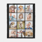 Couverture Polaire Simple 12 Photo Collage Famille Amis Animaux (Devant)
