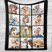 Couverture Polaire Simple 12 Photo Collage Famille Amis Animaux