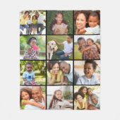 Couverture Polaire Simple 12 Photo Collage Modèle noir (Devant)