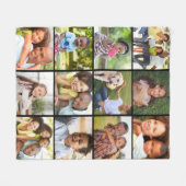Couverture Polaire Simple 12 Photo Collage Modèle noir (Devant (Horizontal))