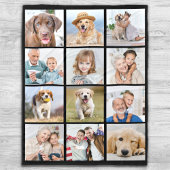 Couverture Polaire Simple 12 Photo Famille amis Animaux Collage