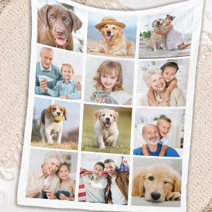 Couverture Polaire Simple 12 Photo Famille amis Animaux de compagnie