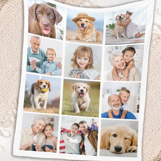 Couverture Polaire Simple 12 Photo Famille amis Animaux de compagnie 