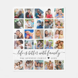 Couverture Polaire Simple 25 Photo Collage Quote de vie Nom de famill