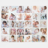 Couverture Polaire Simple 30 Photo Collage Modèle Blanc (Devant (Horizontal))