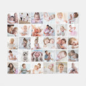 Couverture Polaire Simple 30 Photo Collage Modèle votre couleur (Devant (Horizontal))