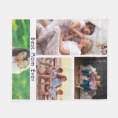 Couverture Polaire Simple 4 Photo Collage personnalisé Meilleure mama (Devant (Horizontal))