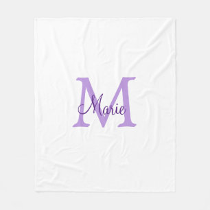 Couverture Polaire simple ajout de nom minimal monogramme rose rouge