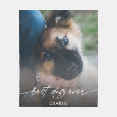 Couverture Polaire Simple Best Dog Ever Photo Script moderne (Devant)