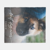 Couverture Polaire Simple Best Dog Ever Photo Script moderne (Devant (Horizontal))