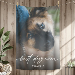 Couverture Polaire Simple Best Dog Ever Photo Script moderne