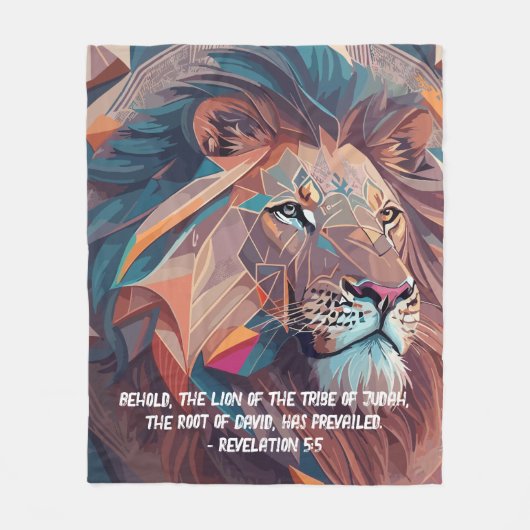Couverture Polaire Simple Bible Verse Le Lion De Juda (Devant)