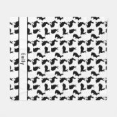Couverture Polaire Simple Black And White Pattern Of Bunnies And Name (Devant (Horizontal))