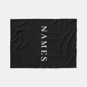 Couverture Polaire Simple Black Custom Ajouter Votre Nom Élégant (Devant (Horizontal))
