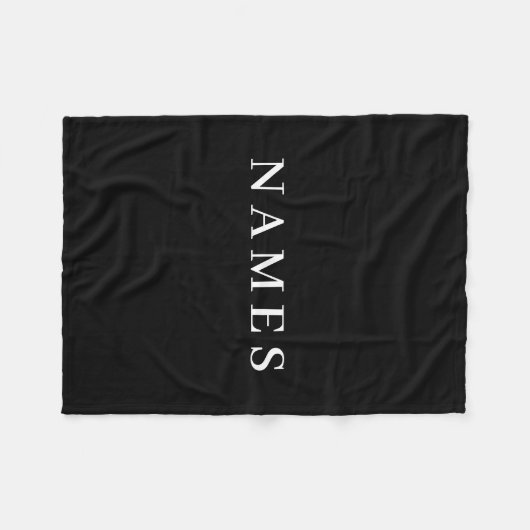 Couverture Polaire Simple Black Custom Ajouter Votre Nom Élégant (Devant (Horizontal))