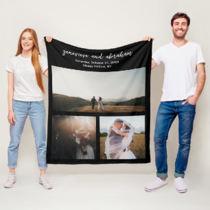 Couverture Polaire Simple Black Photo Collage moderne
