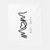 Couverture Polaire Simple Black Script Heart New Mom Established (Devant)