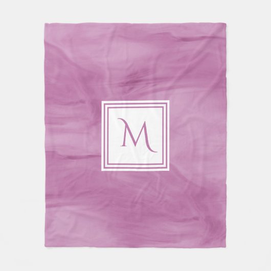 Couverture Polaire Simple clair violet Marbre subtil Monogramme moder (Devant)