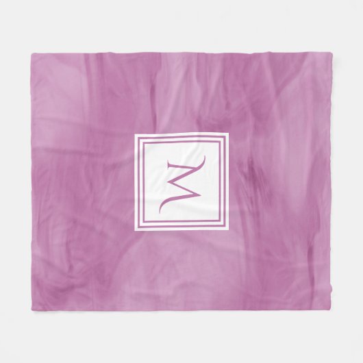 Couverture Polaire Simple clair violet Marbre subtil Monogramme moder (Devant (Horizontal))