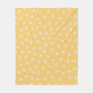 Couverture Polaire Simple Cute Orange & Pokadot Blanc
