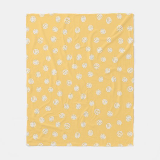 Couverture Polaire Simple Cute Orange & Pokadot Blanc (Devant)