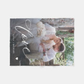 Couverture Polaire Simple écriture d'amour photo personnalisée (Devant (Horizontal))