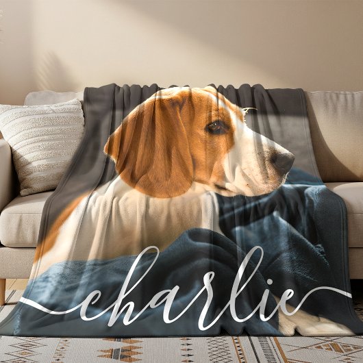 Couverture Polaire Simple Elegant Chic Pet Photo Fleece Blanket