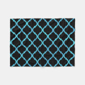 Couverture Polaire Simple Elégant Moderne Bleu Motif marocain | (Devant (Horizontal))