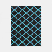 Couverture Polaire Simple Elégant Moderne Bleu Motif marocain | (Devant)