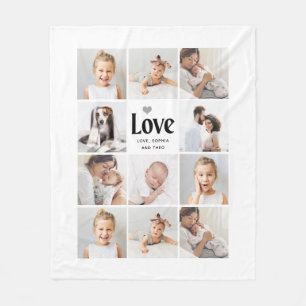 Couverture Polaire Simple et moderne Collage de photos d'amour