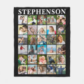 Couverture Polaire Simple Family 30 Photo Nom du collage noir (Devant)