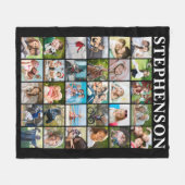 Couverture Polaire Simple Family 30 Photo Nom du collage noir (Devant (Horizontal))