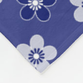 Couverture Polaire simple floral solide bleu motif rétro petit flowe (Coin)