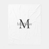 Couverture Polaire simple lettre initiale monogramme ajouter votre no (Devant)