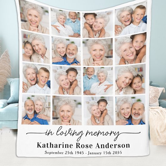 Couverture Polaire Simple Loving Memory 16 Photo Collage Memorial
