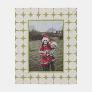 Couverture Polaire Simple Mi-Siècle moderne Sage Vert Photo