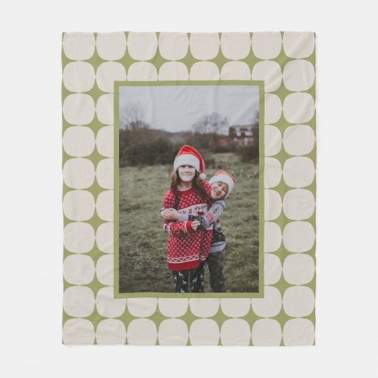 Couverture Polaire Simple Mi-Siècle moderne Sage Vert Photo (Devant)