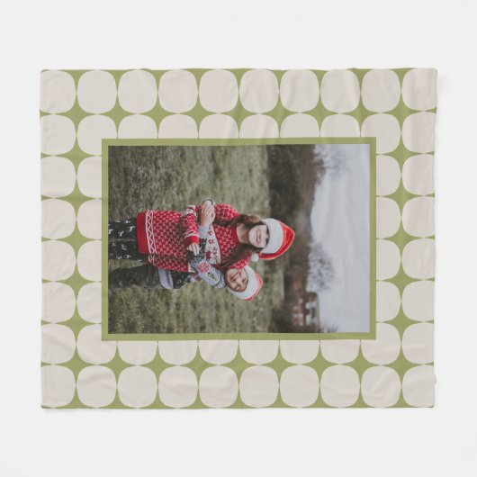 Couverture Polaire Simple Mi-Siècle moderne Sage Vert Photo (Devant (Horizontal))