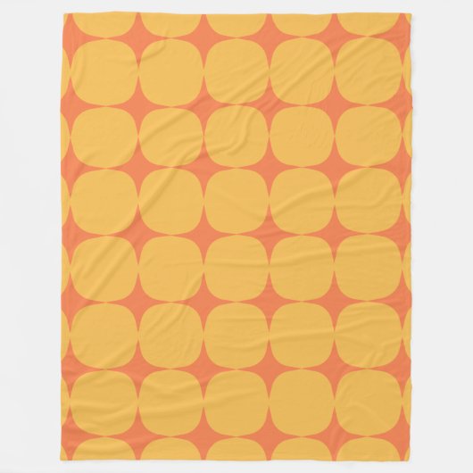 Couverture Polaire Simple Mid-Century moderne Jaune Orange Motif (Devant)