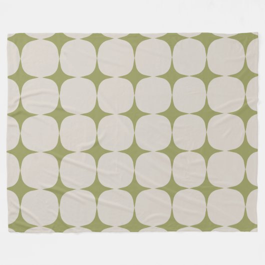 Couverture Polaire Simple Mid-Century Moderne Sage Motif vert (Devant (Horizontal))