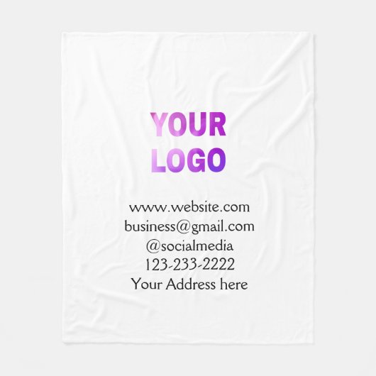 Couverture Polaire simple minimal add your logo/design here text pos (Devant)