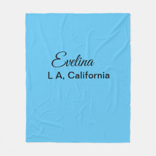 Couverture Polaire Simple minimal ajoutez votre nom texte lieu ville
